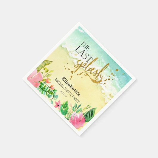 Tropisch De laatste plons Jonggezellenfeest Servet (Hoek)