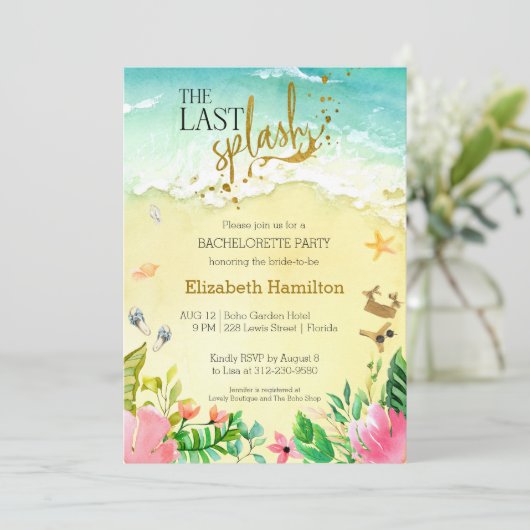 Tropisch De laatste plons Meidenavond Kaart (Staand voorkant)