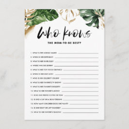 Tropisch die mama het beste Baby shower spel kent Informatiekaartje