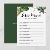 Tropisch die mama het beste Baby shower spel kent Informatiekaartje (Voorkant / Achterkant)