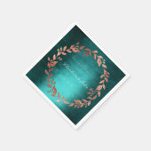 Tropisch diepe groene goudroze penseel Blauwgroen  Servetten (Hoek)