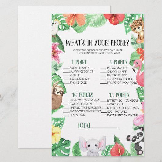 Tropisch dier in je Baby shower Briefpapier (Voorkant / Achterkant)