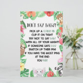 Tropisch dier zeg geen Baby shower spel Briefpapier (Staand voorkant)