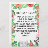 Tropisch dier zeg geen Baby shower spel Briefpapier (Voorkant / Achterkant)