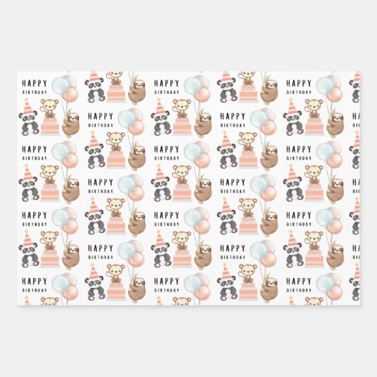 Tropisch dierlijk zeemeerblad inpakpapier vel (Voorkant)