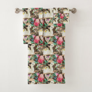 Tropisch dierpatroon bad handdoek
