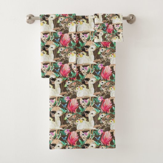 Tropisch dierpatroon bad handdoek (Insitu)