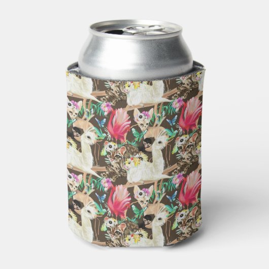 Tropisch dierpatroon blikjeskoeler (Blikje Voorkant)