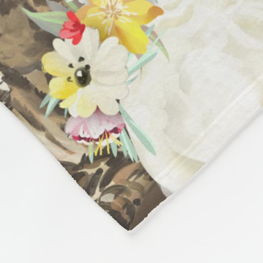 Tropisch dierpatroon fleece deken (Hoek)