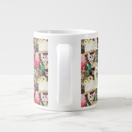 Tropisch dierpatroon grote koffiekop (Achterkant)