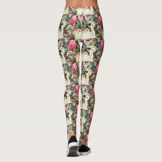 Tropisch dierpatroon leggings (Achterkant)