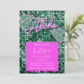 Tropisch Disco Bachelorette Weekend Neon Kaart (Staand voorkant)