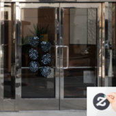 Tropisch Donkerblauw Set van 6 Oerwouden bladeren Raamsticker (Kantoordeur)