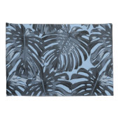 Tropisch donkergrijs blauw laat paar namen achter kussensloop (Achterkant-Rechts)