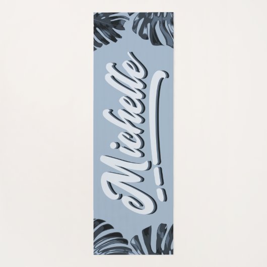 Tropisch donkergrijs blauw Oerwoud verlaat naam Yogamat (Achterkant)