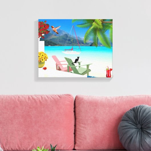 Tropisch doorgesneden doek canvas afdruk (Insitu (Woonkamer))