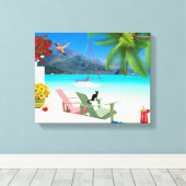 Tropisch doorgesneden doek canvas afdruk (Insitu (Houten vloer))