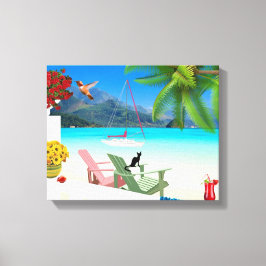 Tropisch doorgesneden doek canvas afdruk