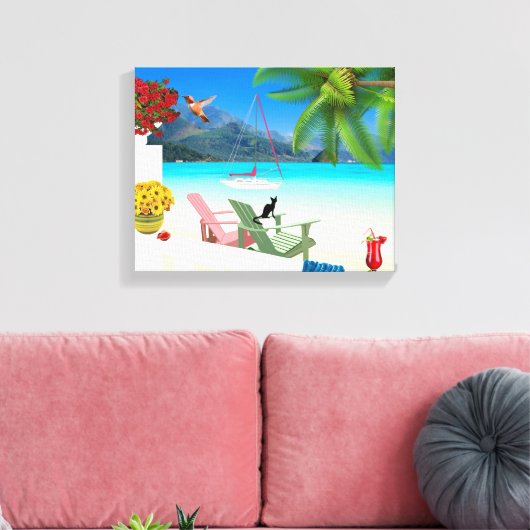 Tropisch doorgesneden doek canvas afdruk (Insitu (Woonkamer))