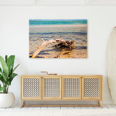 Tropisch drijfhout Bahia Honda Beach Foto Canvas Afdruk