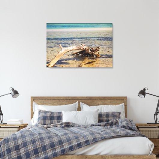 Tropisch drijfhout Bahia Honda Beach Foto Canvas Afdruk (Insitu (Slaapkamer))