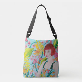 Tropisch dromen abstract olieverfschilderij crossbody tas