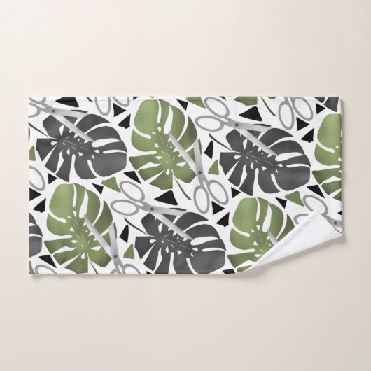 Tropisch drukmonster verlaat schaar oerwoud exo bad handdoek (Handdoek)