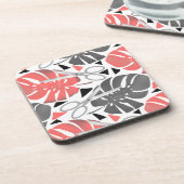 Tropisch drukmonster verlaat schaar oerwoud exo bier onderzetter (Linkerzijde)