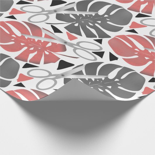 Tropisch drukmonster verlaat schaar oerwoud exo cadeaupapier (Hoek)