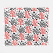 Tropisch drukmonster verlaat schaar oerwoud exo fleece deken (Voorkant (Horizontaal))