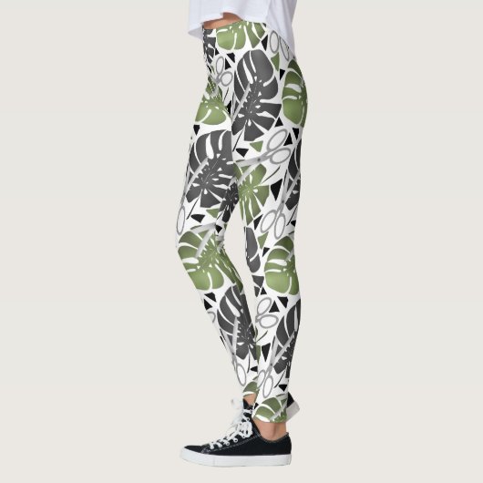 Tropisch drukmonster verlaat schaar oerwoud exo leggings (Links)