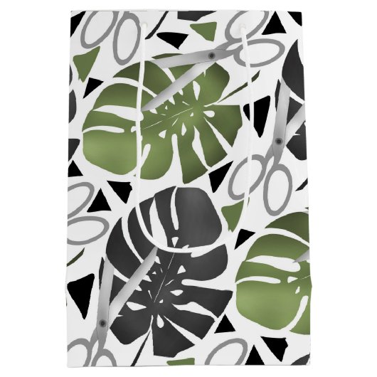 Tropisch drukmonster verlaat schaar oerwoud exo medium cadeauzakje (Achterkant)