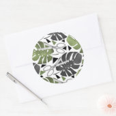 Tropisch drukmonster verlaat schaar oerwoud exo ronde sticker (Envelop)