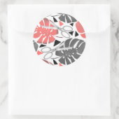 Tropisch drukmonster verlaat schaar oerwoud exo ronde sticker (Tas)