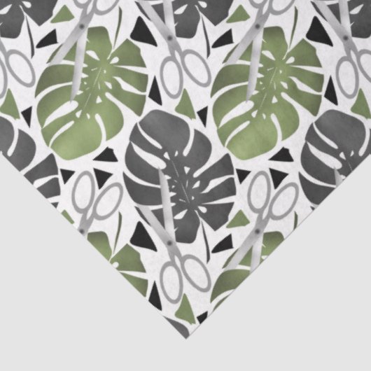 Tropisch drukmonster verlaat schaar oerwoud exo tissuepapier (Detail)