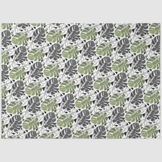 Tropisch drukmonster verlaat schaar oerwoud exo tissuepapier (Voorkant)