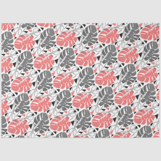 Tropisch drukmonster verlaat schaar oerwoud exo tissuepapier (Voorkant)