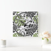 Tropisch drukmonster verlaat schaar oerwoud exo vierkante klok (Huis)