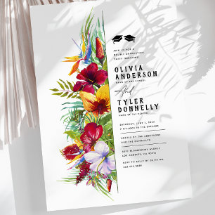 Tropisch dubbel eindexamenfeest invitatie kaart
