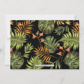 Tropisch | Eenvoudig modern huwelijksfeest Kaart (Achterkant)