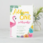 Tropisch eerste verjaardagsfeest. Luau Invite Kaart (Staand voorkant)