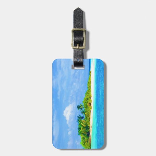 Tropisch eiland bagagelabel (Voorkant verticaal)