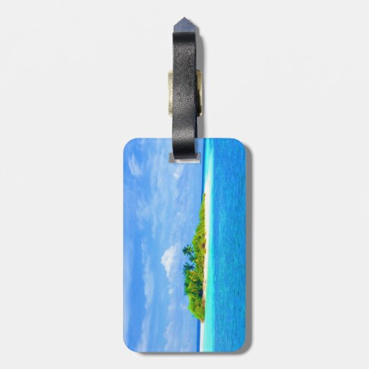 Tropisch eiland bagagelabel (Achterkant verticaal)