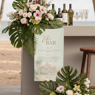 Tropisch Eiland Bar Menu Huwelijksreceptie Decorat Spandoek