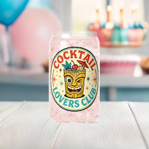 Tropisch Eiland Bar Retro Design Blikvorm Glas