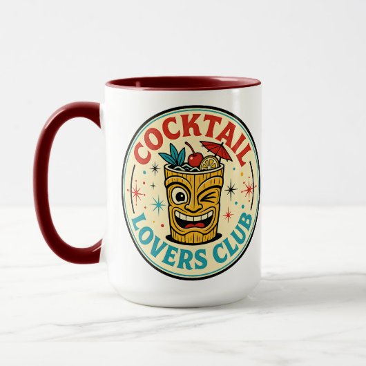 Tropisch Eiland Bar Retro Design Mok (Links)