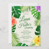 Tropisch eiland Beach Luau Birthday Kaart (Voorkant)