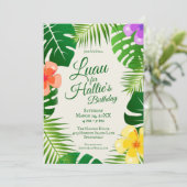 Tropisch eiland Beach Luau Birthday Kaart (Staand voorkant)
