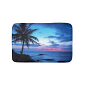 Tropisch eiland Beach Ocean Pink Blue Sunset Foto Badmat (Voorkant)
