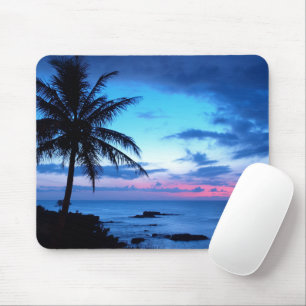 Tropisch eiland Beach Ocean Pink Blue Sunset Foto Muismat